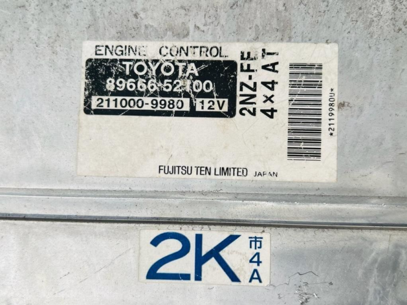 Toyota 89666-52100 2NZ-FE 4*4 A/T Ecu Ecm oem jdm used 211000-9980 8966152100