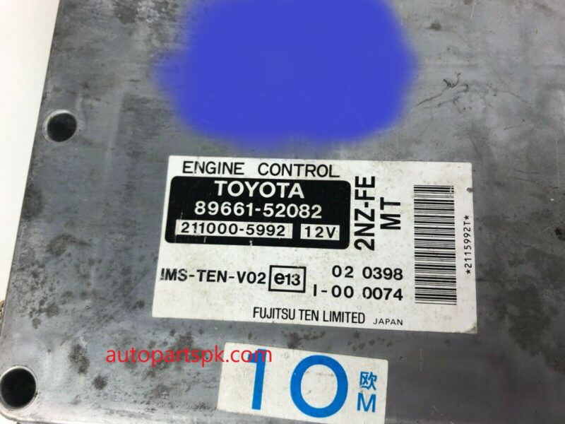 Toyota Yaris P1 2002, 1,3 63kw ECU 89661-52082 / 211000-5992